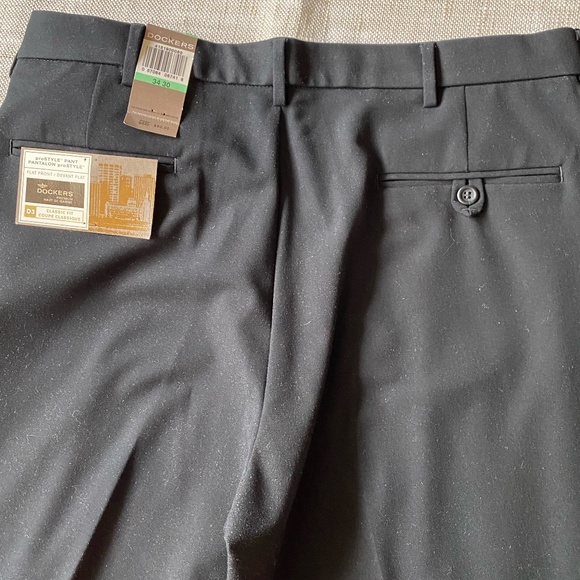 Dockers Black Flat Front Classic Fit Prostyle Pant Office Casual Dress Pants - Picture 4 of 11